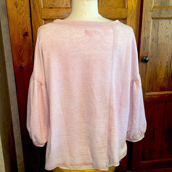 LUCKY🍀BRAND Pink TOP Women’s Medium “LUCKY CALIFORNIA” Lightweight Sweatshirt💗 - Picture 4 of 9